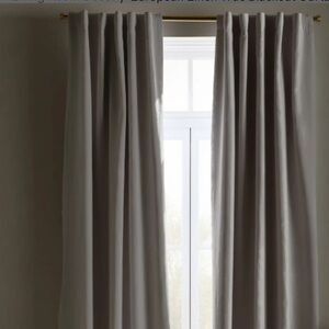 QUINCE European Linen True Blackout Curtain Set Cloud 2 Panels